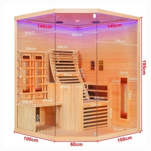 Sauna uscata Sanotechnik Carbon 3, 2 persoane, 150x150x195cm - Img 6