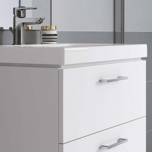 SET 809 Mobilier suspendat cu lavoar Cersanit Lara Como, 80 cm, alb - Img 2