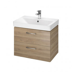 SET B280 Mobilier suspendat cu lavoar Cersanit Lara Mille Slim, 60 cm, nuc