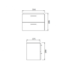 SET B280 Mobilier suspendat cu lavoar Cersanit Lara Mille Slim, 60 cm, nuc - Img 2