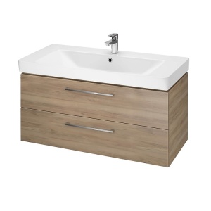 SET B308 Mobilier suspendat cu lavoar Cersanit Lara Mille, 100 cm, nuc
