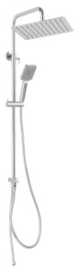 Set bara dus cu suport culisant, dus fix si para dus mobila Ferro Wizard Square Pro, crom - Img 2