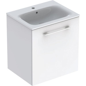 SET LAVOAR CU MARGINE INGUSTA SI MOBILIER SELNOVA SQUARE CU O USA 60 ALB