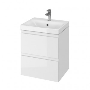 Set mobilier B973 suspendat cu lavoar ceramic Cersanit Moduo, 50 cm, alb