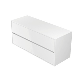 Set mobilier pentru lavoar pe blat Cersanit Crea 120, cu blat , alb - Img 2