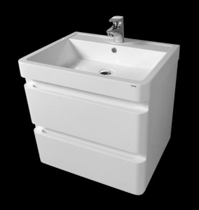 Set mobilier suspendat Kuma Hanna cu lavoar compozit 60 cm, alb