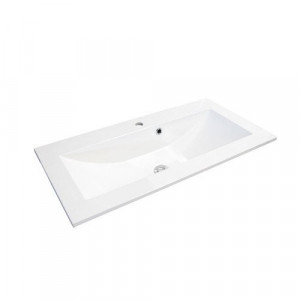 Set mobilier suspendat Oristo Silver si lavoar 90 cm, gri mat - Img 2
