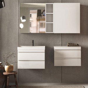 Set mobilier suspendat si lavoar Kolpasan Naomi 50 cm, alb - Img 2