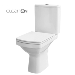 Set vas wc rimless Cersanit Easy New cu rezervor si capac soft close, alimentare laterala
