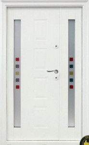 Usa metalica dubla Tracia Apollo, stanga, alb RAL 9016, 205 x 140 cm + accesorii
