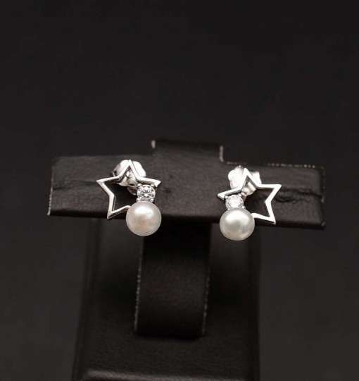 Cercei argint stars Pearls ARG339A