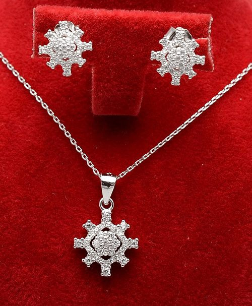 Set din argint cu rodiu si cristale cod SET306