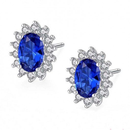 Cercei ARGINT CU Zirconiu --BLUE SAPPHIRE-- arg237A