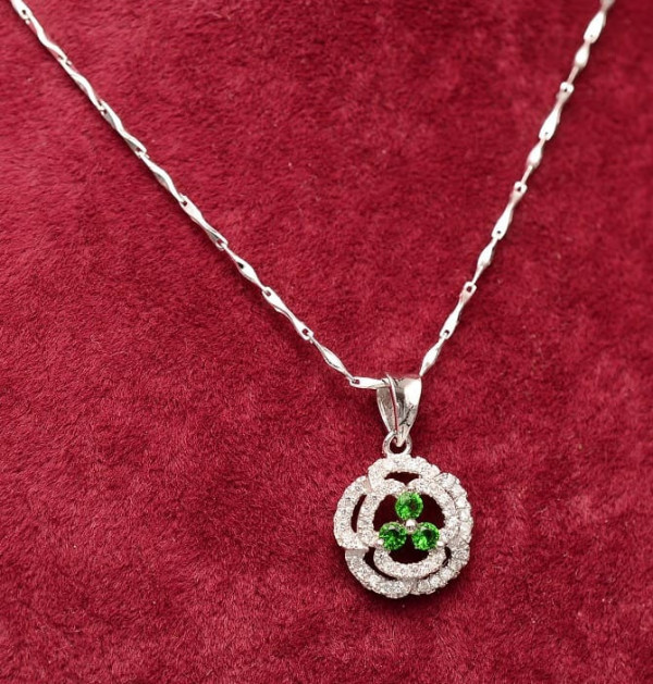 Colier argint 925 Green Flower ARG326A