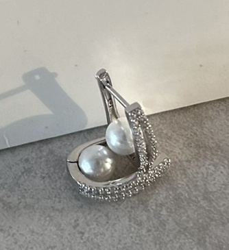 Cercei cu Perlă și Pietre Zirconiu – Bijuterii Argint 925, Stil Clasic Cod Arg 369Y