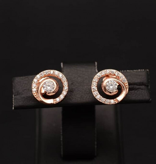 Cercei din argint Fashion Diamond Golden ARG339C