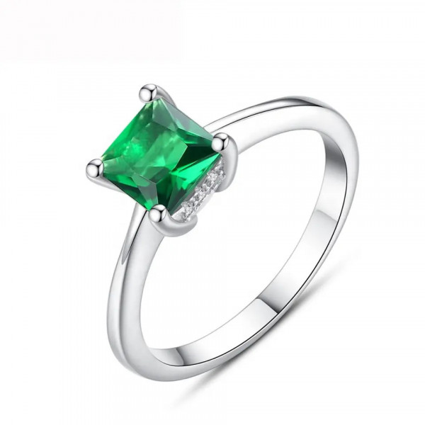 Inel Argint cu piatra Verde Green Smarald-- ARG362E