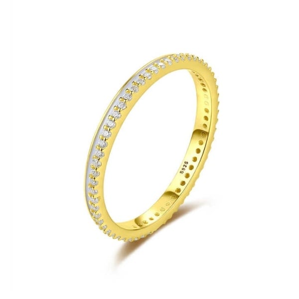 Inel Finuț din Argint 925 Placat cu Aur – Model Eternity cu Zirconiu-Cod ARG12E