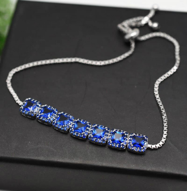 Bratara Din Argint Cu Elemente Zirconii Blue- ARG393H