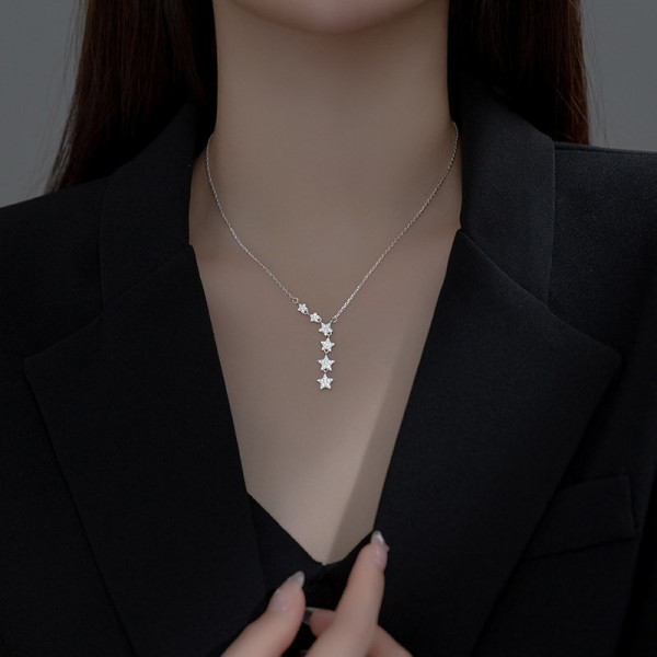 Lantisor Din Argint 925 --- STELUTE-- STARS ARG380E