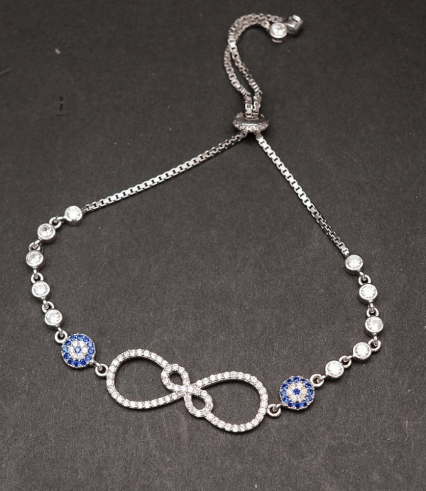 Bratara Din Argint Sparkling Infinite Blue Fatima ARG178A