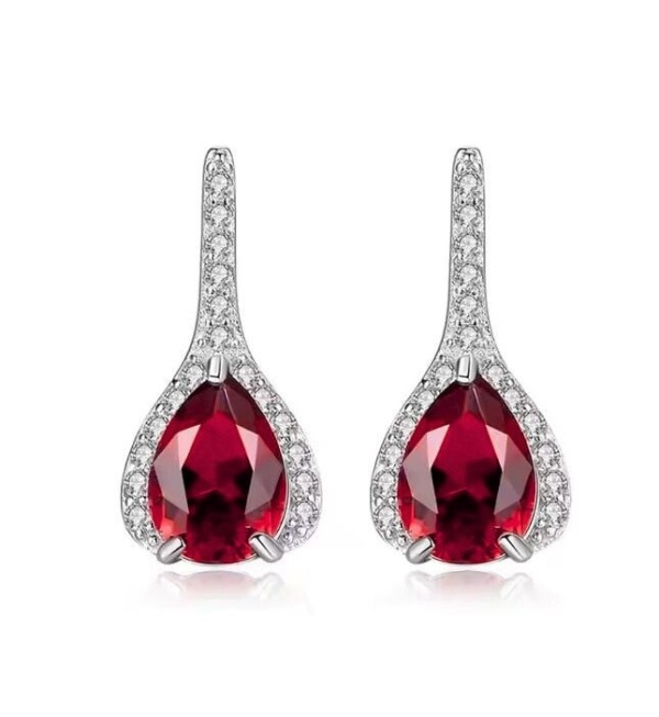 Cercei din Argint 925 cu Zirconiu Rosu – Design Elegant și Strălucitor arg384YR