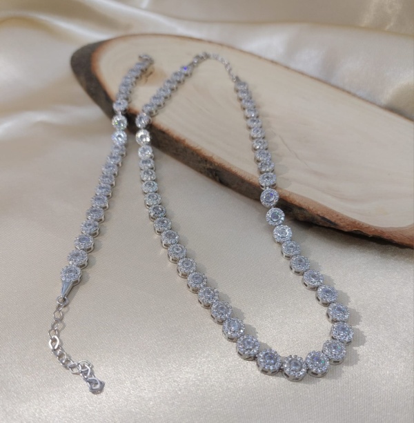 Set Colier și Brățară din Argint 925 cu Zirconii Pavate – Strălucire Elegantă și Design Fin SET 244E