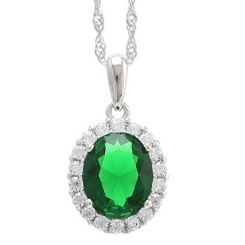 Colier Elegant cu Pandantiv Oval și Pietre Strălucitoare – Accesoriu Rafinat pentru Orice Ocazie Arg192C