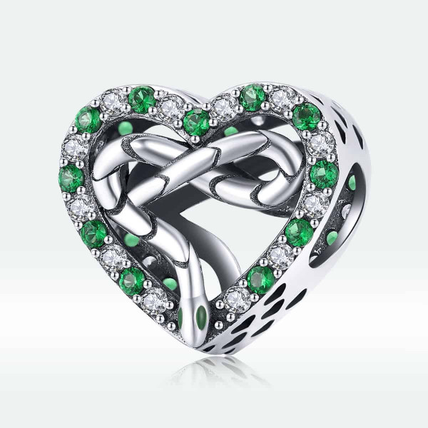 Charm Argint Talisman -INIMA Verde Safir si Infinit- CHA1097