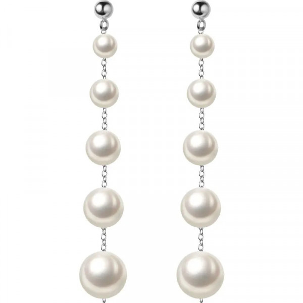 Cercei Argint Lungi cu Perla 6 cm Deosebiti Pentru Femeile Elegante ARG197E