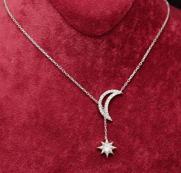 Colier din argint Silver Star & Moon ARG156A