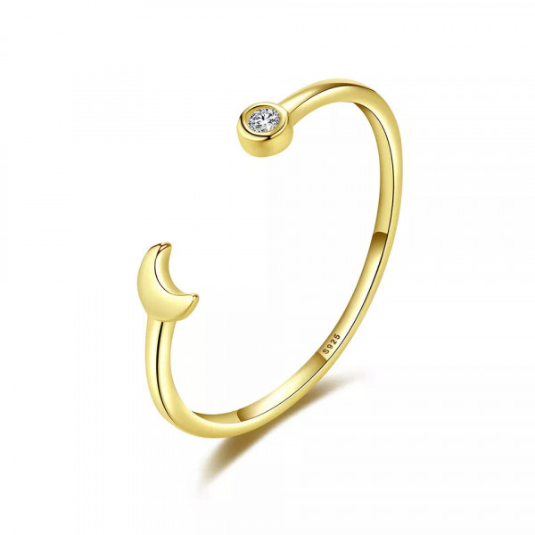 Inel Argint reglabil finut Moon Gold ARG398R