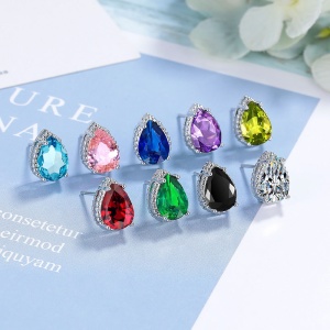 Cercei Eleganti de Cristal, Disponibil în Diverse Culori, Ideal pentru Orice Ocazie Cod ARG203F - Img 1