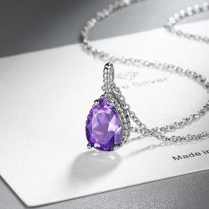 Colier Elegant cu Pandantiv de Cristal, Disponibil în Diverse Culori, Ideal pentru Orice Ocazie Cod ARG203E - Img 8