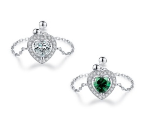 Inel Reglabil cu Cristal în Formă de Inimă – Eleganță și Strălucire Cod ARG175C - Img 1