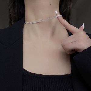 Lantisor Din Argint Bilute Choker --- Bead Laser --- Arg401A