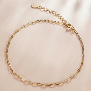 Bratara din argint Chain Bracelet Golden, Argint 925, Pentru Femei