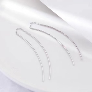 Cercei Lungi din Argint 925: Eleganță și Minimalism la 5.5 cm Arg230G - Img 3