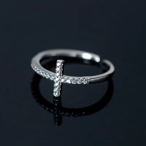 Inel Elegant din Argint 925, Cruce Strălucitoare cu Piatre Cubic Zirconia Arg311X - Img 3