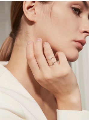 Inel Femei Placat Aur 18K, Model Delicat Cu Floare Din Zirconiu, Stralucire Eleganta, Design Minimalist ARG63F - Img 8