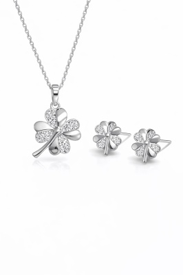 Set Bijuterii Argint 925 Model Trifoi Cu Patru Foi – Noroc și Eleganță SET 203X - Img 2