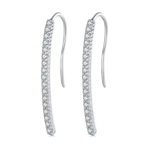 Cercei din argint Long Crystals, Argint 925, Pentru Femei