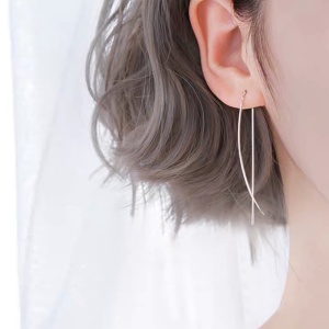 Cercei Lungi din Argint 925: Eleganță și Minimalism la 5.5 cm Arg230G - Img 4