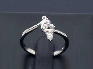 Inel ARGINT Rodiat -- Flower-- 925 CZ arg232