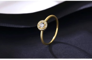 Inel Elegant din Argint 925 Placat cu Aur – Model Halo cu Zirconiu Cod ARG17E - Img 3