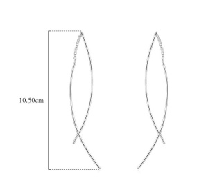 Cercei Lungi din Argint 925: Eleganță și Minimalism la 5.5 cm Arg230G - Img 5