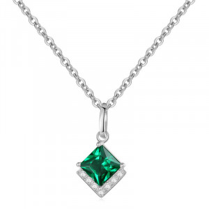 Colier Din Argint Silver and Green Arg390FA