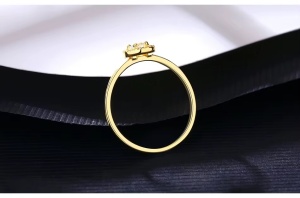 Inel Elegant din Argint 925 Placat cu Aur – Model Halo cu Zirconiu Cod ARG17E - Img 4
