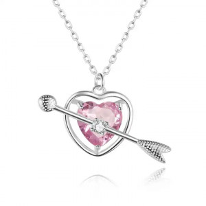 Lantisor din argint Pink Heart --Inima ROZ---ARG139E - Img 4