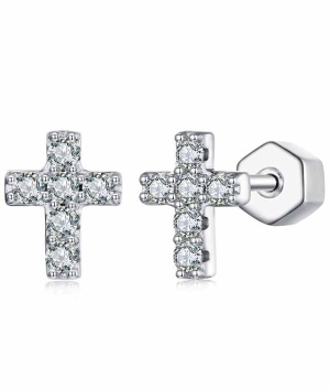 Set de Bijuterii Argint 925 cu Moissanite: Lănțișor, Pandantiv și Cercei Arg14X - Img 3